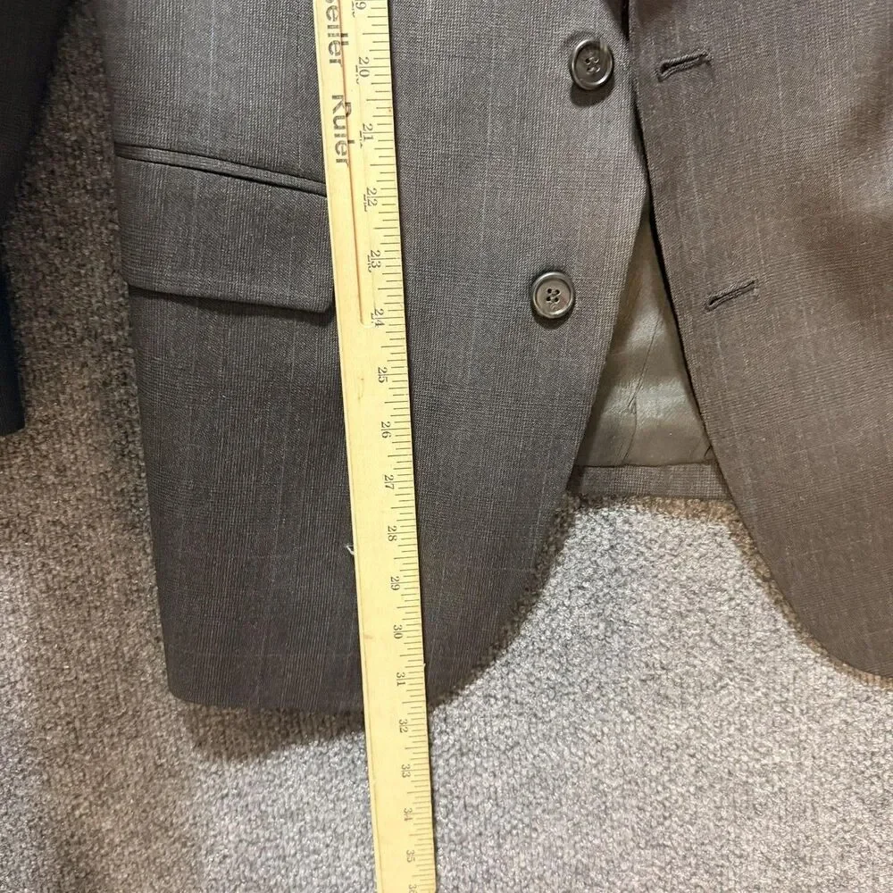 Botany 500 Suit Jacket Mens 40R Gray Stripe Two Button Classic Fit Notch Lapel